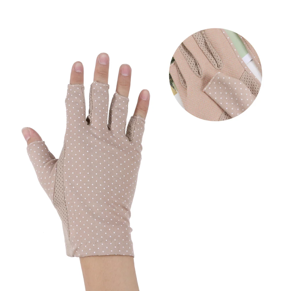 

1 Pair Outdoor Sunblock Half Finger Workout Mitten UV Protection for Cycling Climbing Riding (Grey)