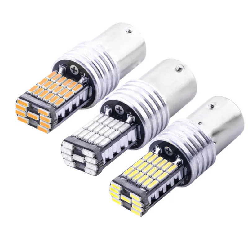 

2Pcs 7440 1156 1157 4014 45smd LED Bulbs Light Super Bright Turn Signal Backup Reverse Camper Lights