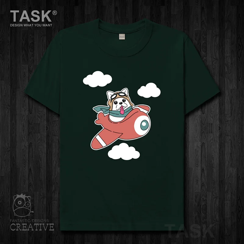 

Men T-Shirt cartoon Flying dog funny print casual cotton fashion Short sleeve t shirt Comfort Slim male Streetwear tops 13 0003