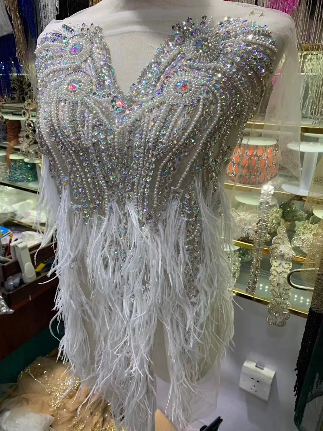 Полностью ручной работы из бисера бахрома ожерелье кружева tassle отделка для