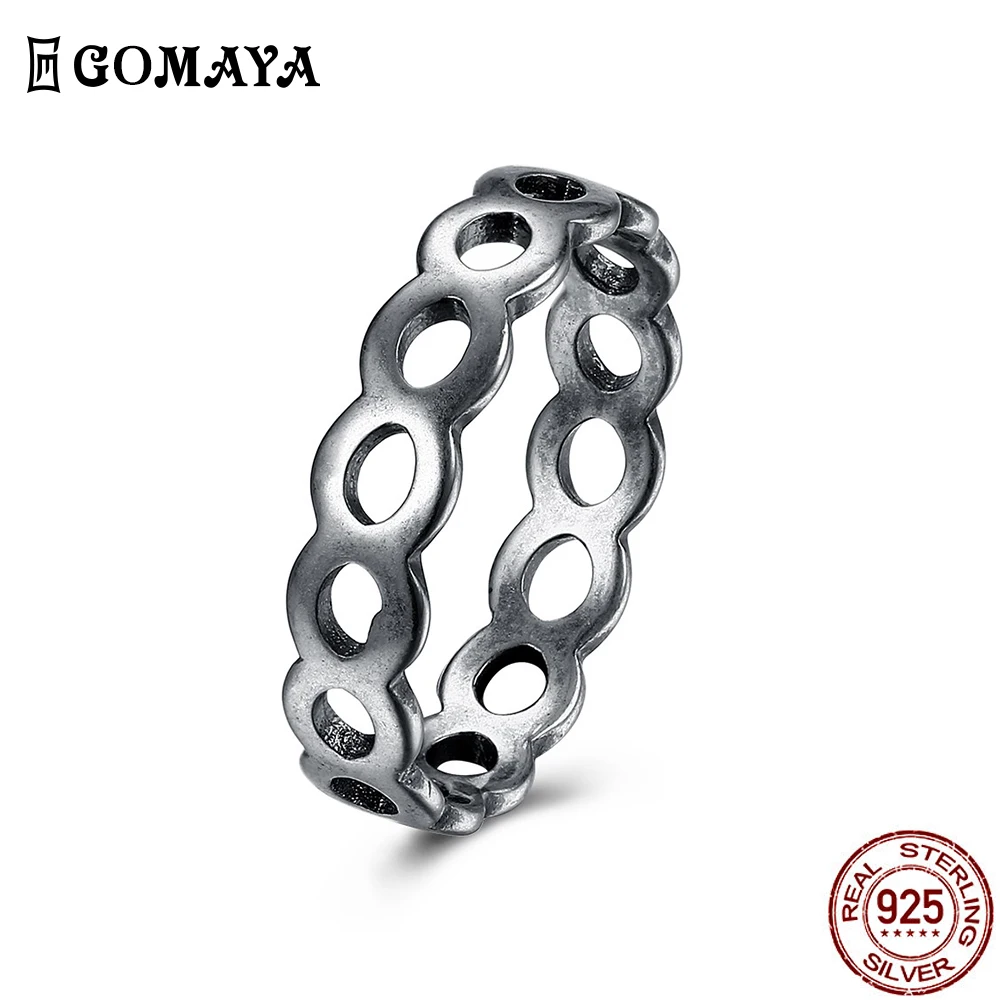 Женское посеребренное кольцо GOMAYA в античном стиле классическое модное ажурное