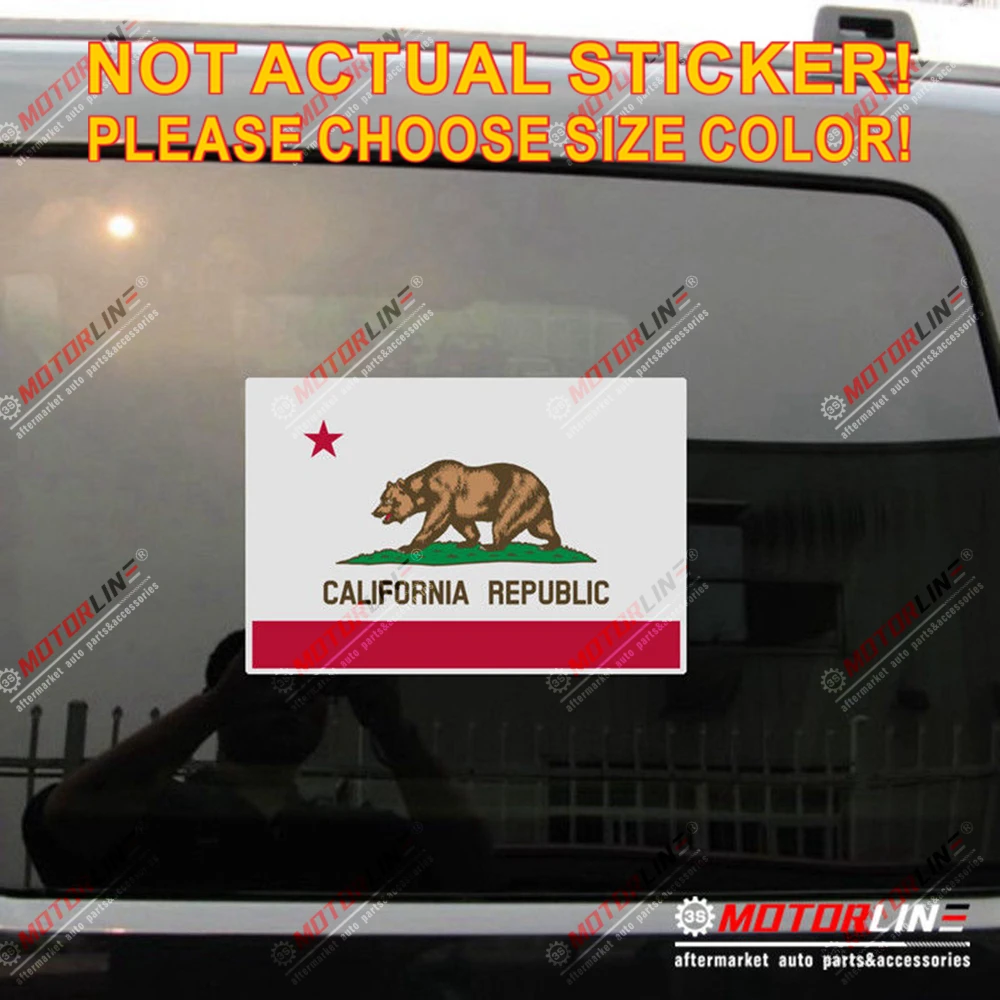 Флаг Калифорнии Cali Republic Наклейка автомобиль виниловая Светоотражающая Глянцевая выберите размер высокое качество