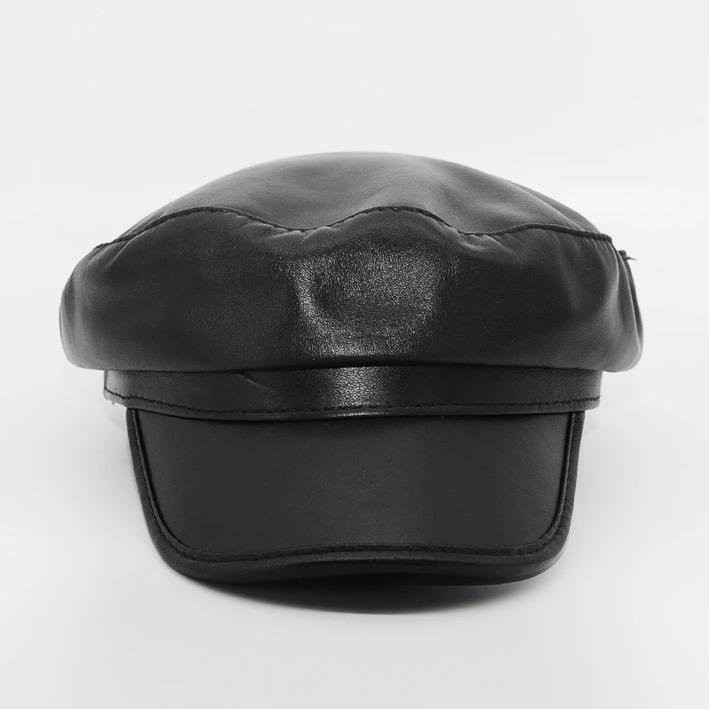 Кепка из натуральной овечьей кожи в стиле газетчика модная армейская воловьей с