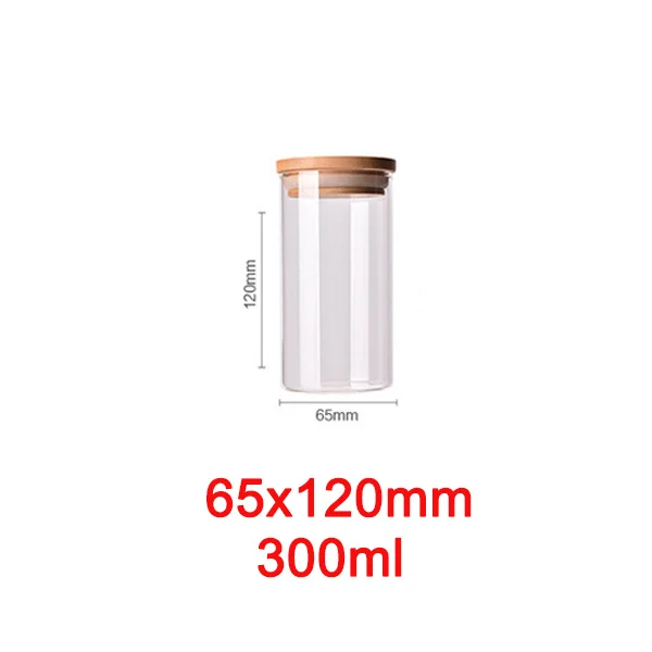 65x120mm Стеклянная бутылка для хранения пищевых продуктов канистра для кухонных контейнеров банка с крышкой коробки специй Чай вакуумные крышки сахара миска-контейнер - Цвет: 65x120mm