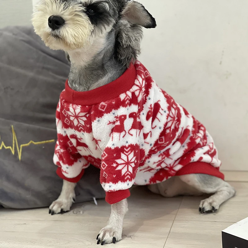 

Warm Dog Clothes for Small Dog Coats Red Fawn Jacket Winter Clothes for Dogs Cats Clothing Chihuahua Christmas Pet Sweater
