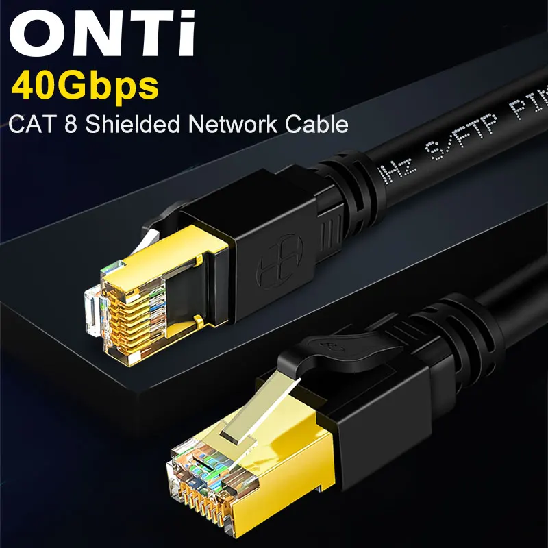 Кабель Ethernet ONTi CAT8 40 Гбит/с 2000 МГц SSTP UTP Cat 8 RJ45 сетевой патч-корд для маршрутизатора