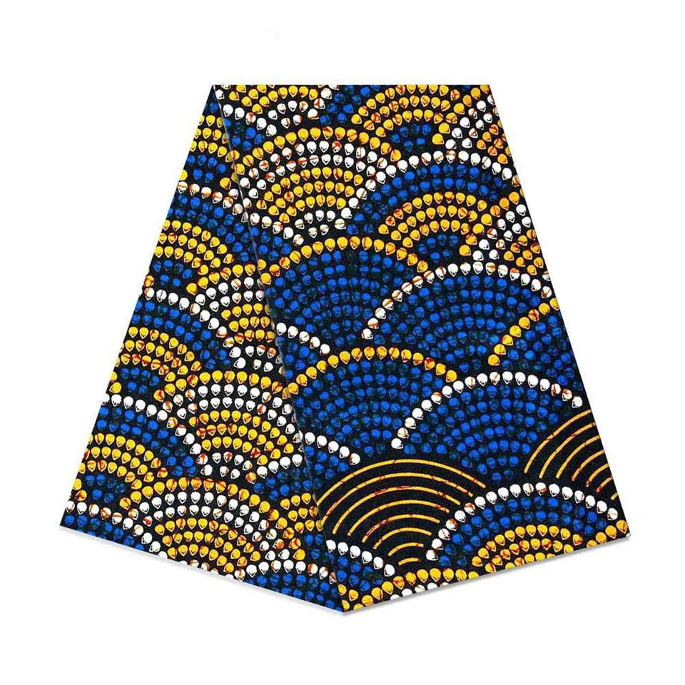 

Африканская ткань с принтом, 100% хлопок, Анкара, ткань, Африканский настоящий восковой принт, восковая ткань, дизайн для свадебного шитья, ...