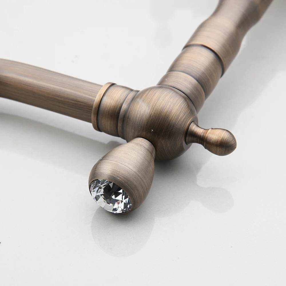 KEMAIDI Round Bowl Sinks Vessel Basin Bathroom Washbasin Ceramic Sink Antique Brass Mixer Faucet | Обустройство дома