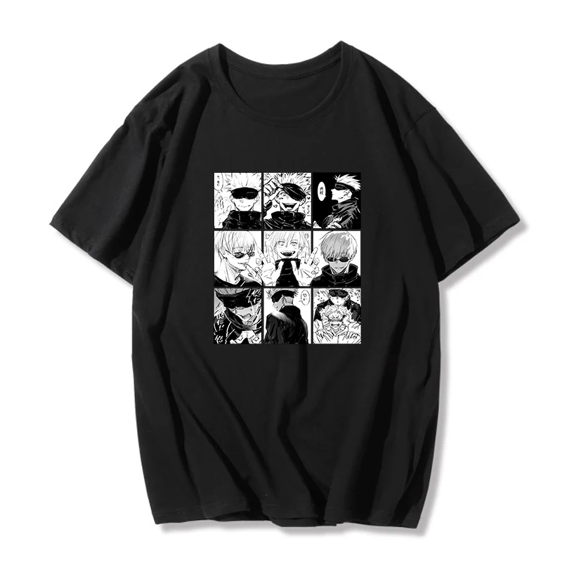 

Japanese anime Jujutsu Kaisen T-shirt ulzzang fun cartoon Gojo Satoru&Yuji Itadori print loose chic Harajuku Punk women T-shirt