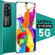 Smart phone M3 Pro Global Version 5G Cellphone 12GB 512GB 6.72Inch 6800mAh MTK6889 Android10.0 Snapdragon 888 Mobile Phone