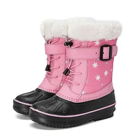 kids high boots winter childrens shoes for girls waterproof and sand proof cotton shoes boots girl winter 2021 pink brown