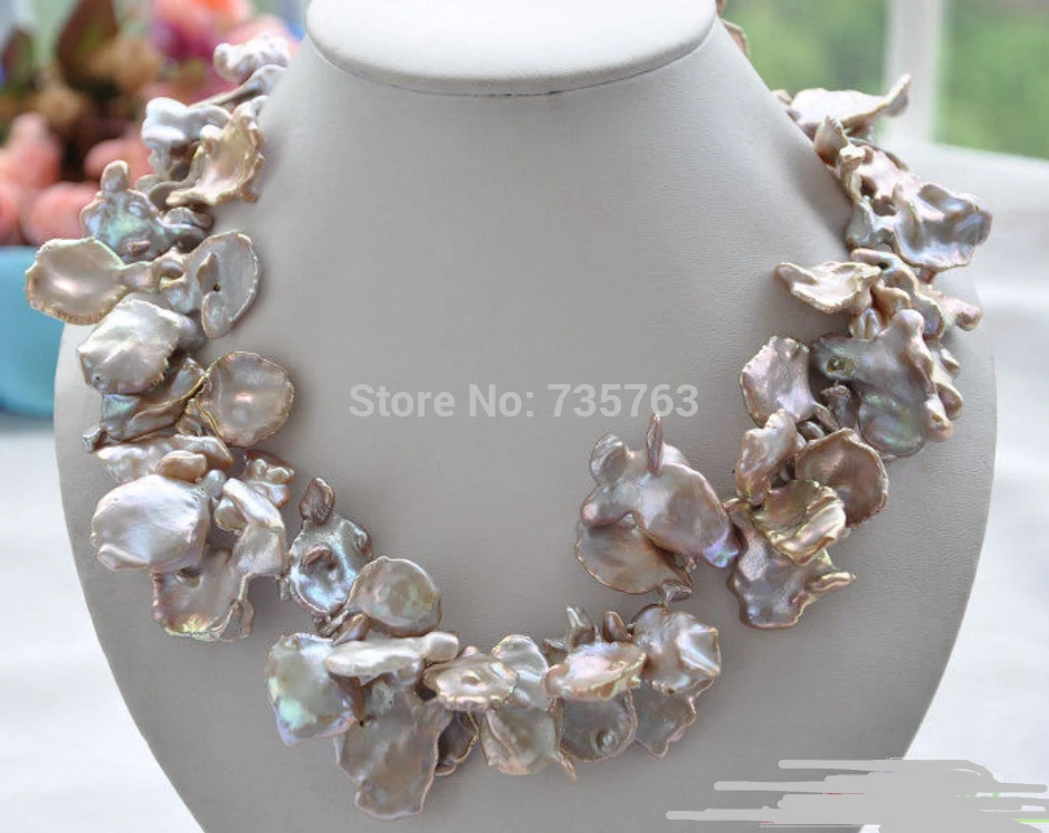Новый N548 Ламина Лаванда БАРОККО Кеши REBORN жемчужное ожерелье | Украшения и