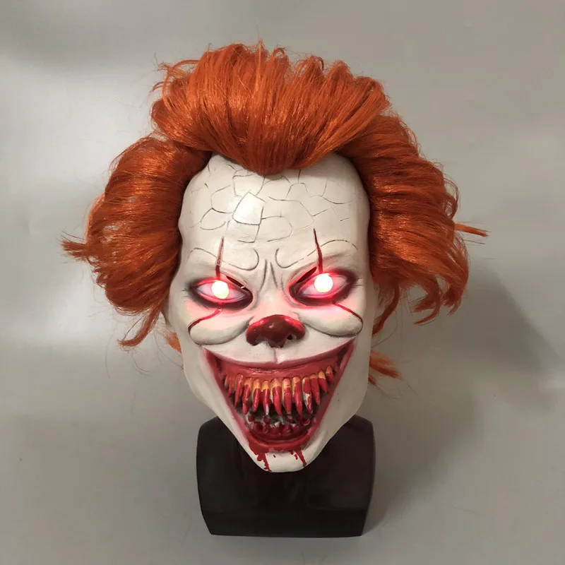 Stephen King It маска пеннивайз ужас клоун Джокер светодиодный маски латексные