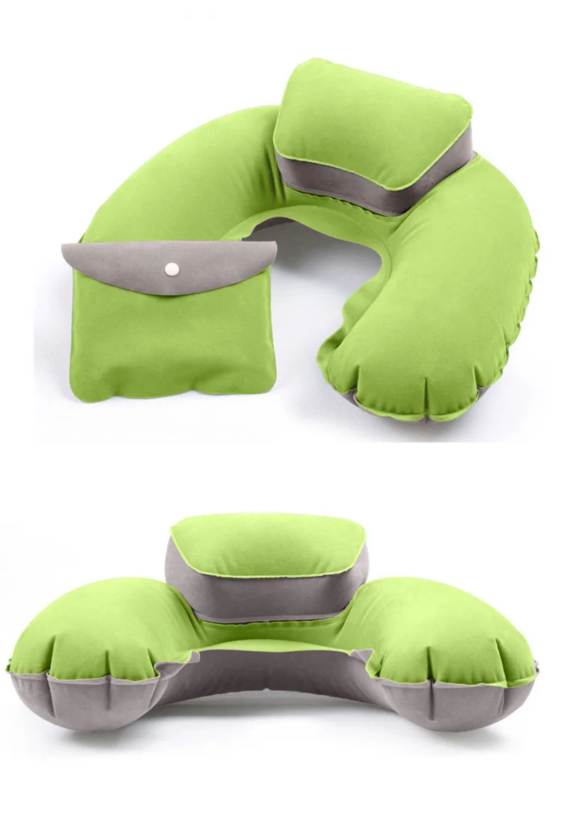 Новый Портативный U Форма надувной дорожный Подушка Поддержка из ПВХ с бархатным