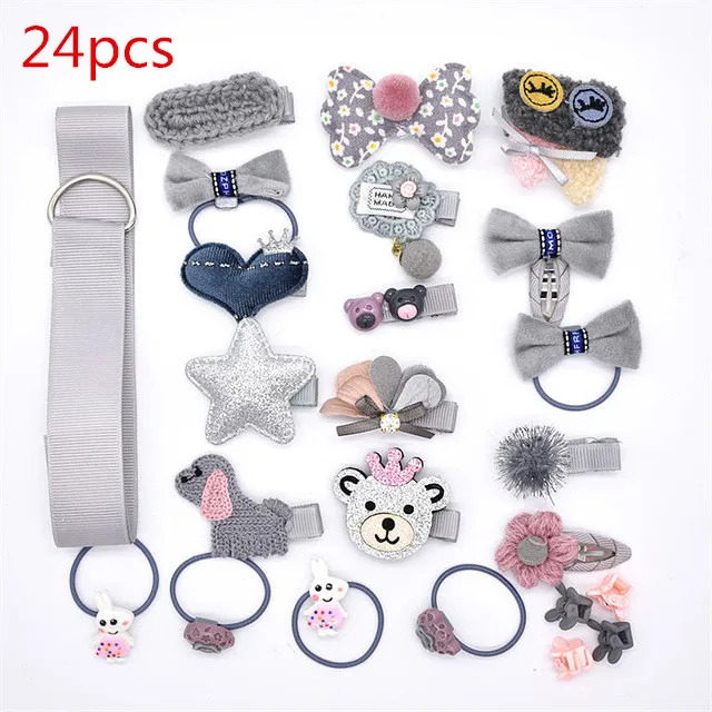 Детские заколки для волос с милым цветочным бантом 24 шт. |