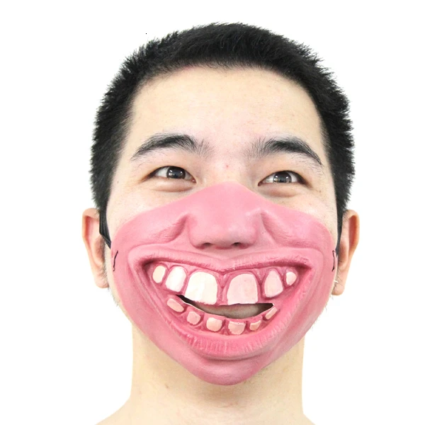 Smile 1 шт. забавная и страшная маска вампира клоун латекс Половина лица Карнавальная маска/Хэллоуин косплей костюм украшения подарок - Цвет: Smile