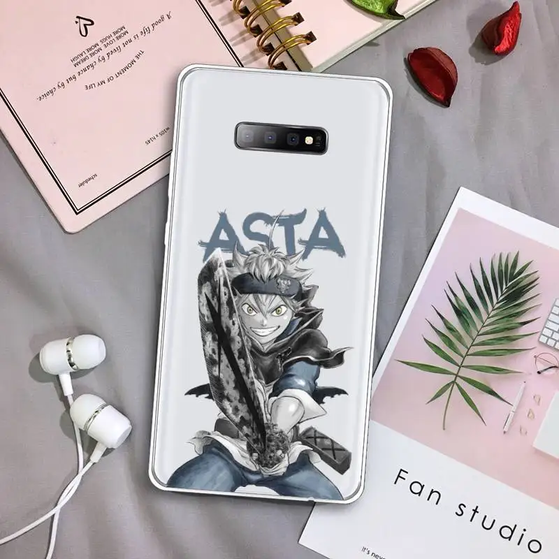 

Japan anime Black Clover Phone Case Transparent For Samsung Galaxy A 71 21s S note 8 9 10 plus 20 ultra