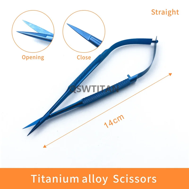 1 шт. titanium сплав офтальмологический ножницы для роговицы глаза микрохирургии