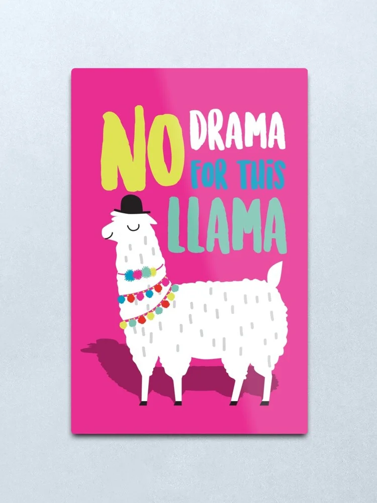 Нет драпировки для этой ламы металлическая печать настенное искусство домашний