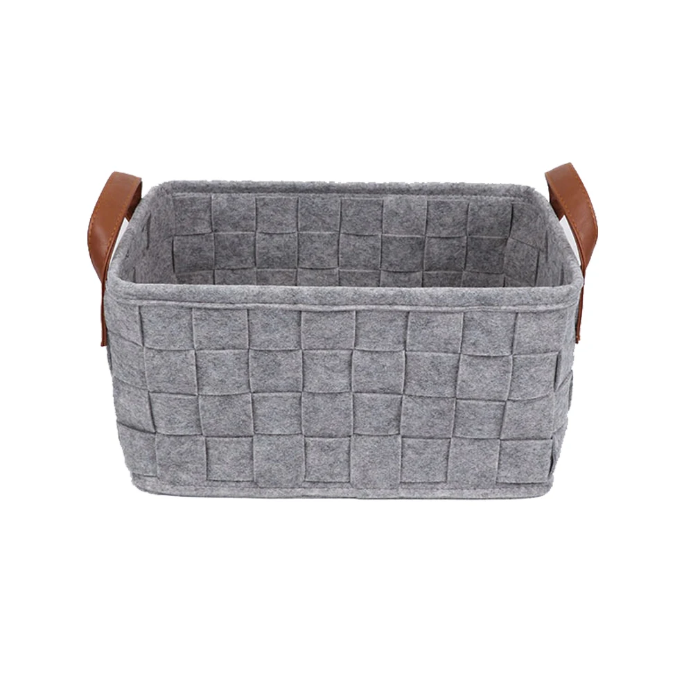 

Folding Felt Collector Basket Children's Toy Weaved Books And Magazines Storage Basket Non-Woven Fabric