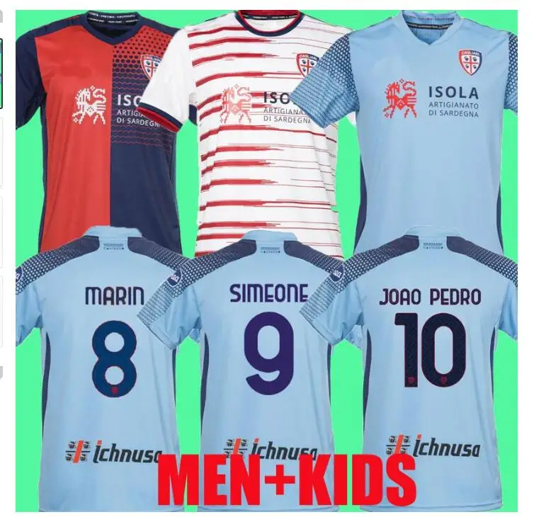 

Maillot de fútbol de Cagliari, conjunto de fútbol del Centenaire, JOAO, PEDRO, limitlimitée, NAINGGOLAN, 2021, 2022, maglie da a