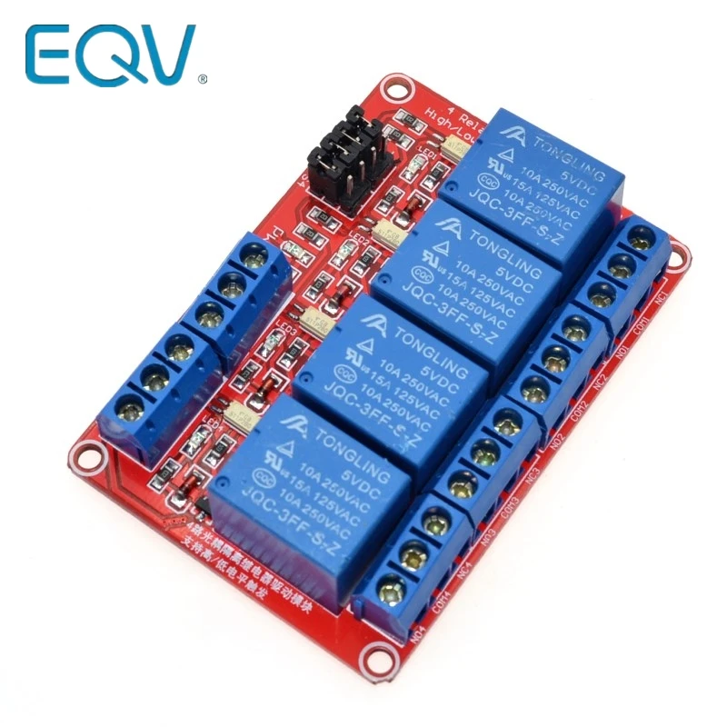24V 4 Channel Relay Module with Optocoupler Isolation Supports High and Low Trigger voltage 5V 9 12V | Электронные компоненты и
