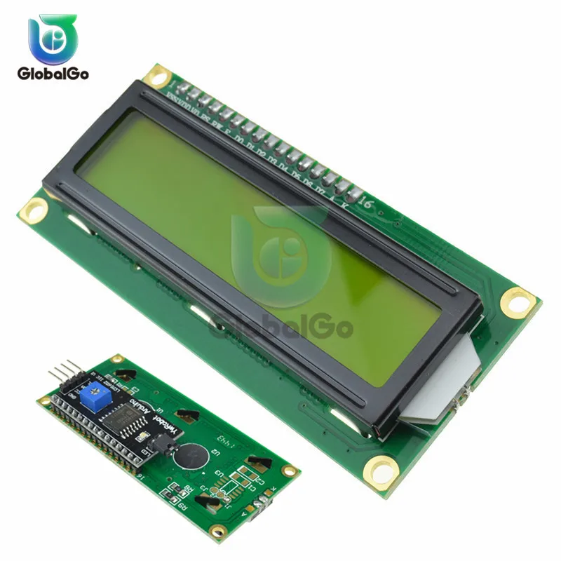 With adapter LCD1602 1602 LCD Module Blue Yellow Green Backlight LCD Screen Display With Adapter IIC I2C Interface 5V for arduino - Цвет: With adapter