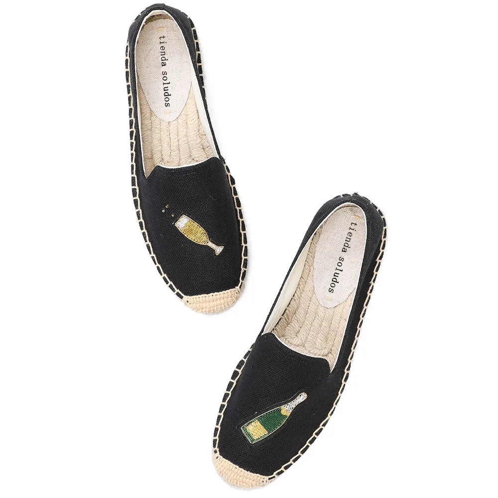 Эспадрильи Женская повседневная обувь на плоской резиновой подошве Летние