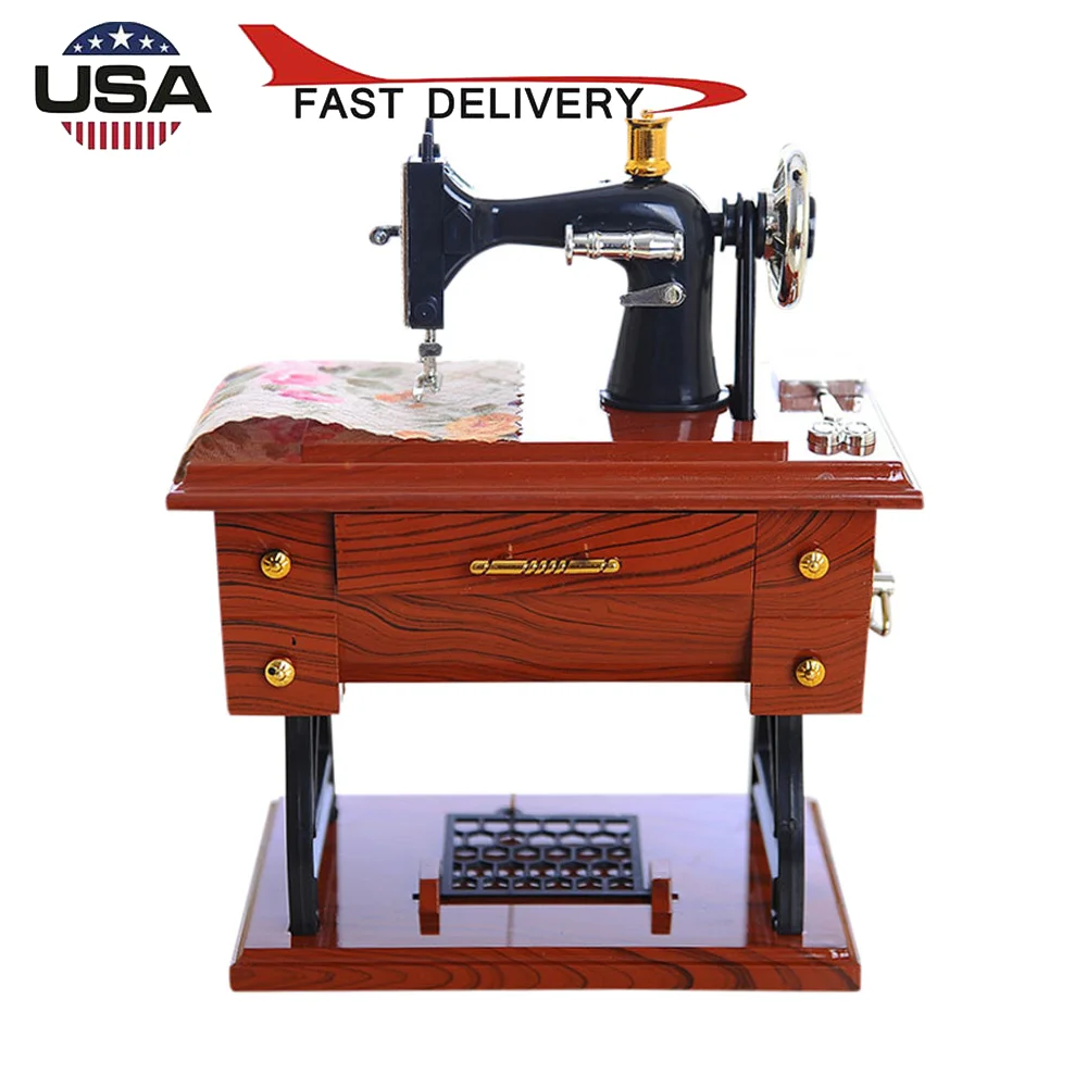 Электрический инструмент винтажная музыкальная шкатулка мини-швейная машина