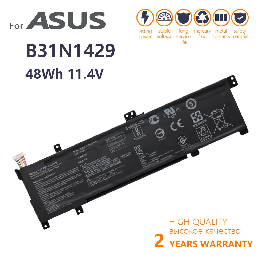 

Оригинальный B31N1429 Аккумулятор для ноутбука ASUS A501L A501LX A501L B5200 K501U K501UX K501UB K501LB K501LX ноутбук 11,4 в 48 Вт/ч 4240 мАч