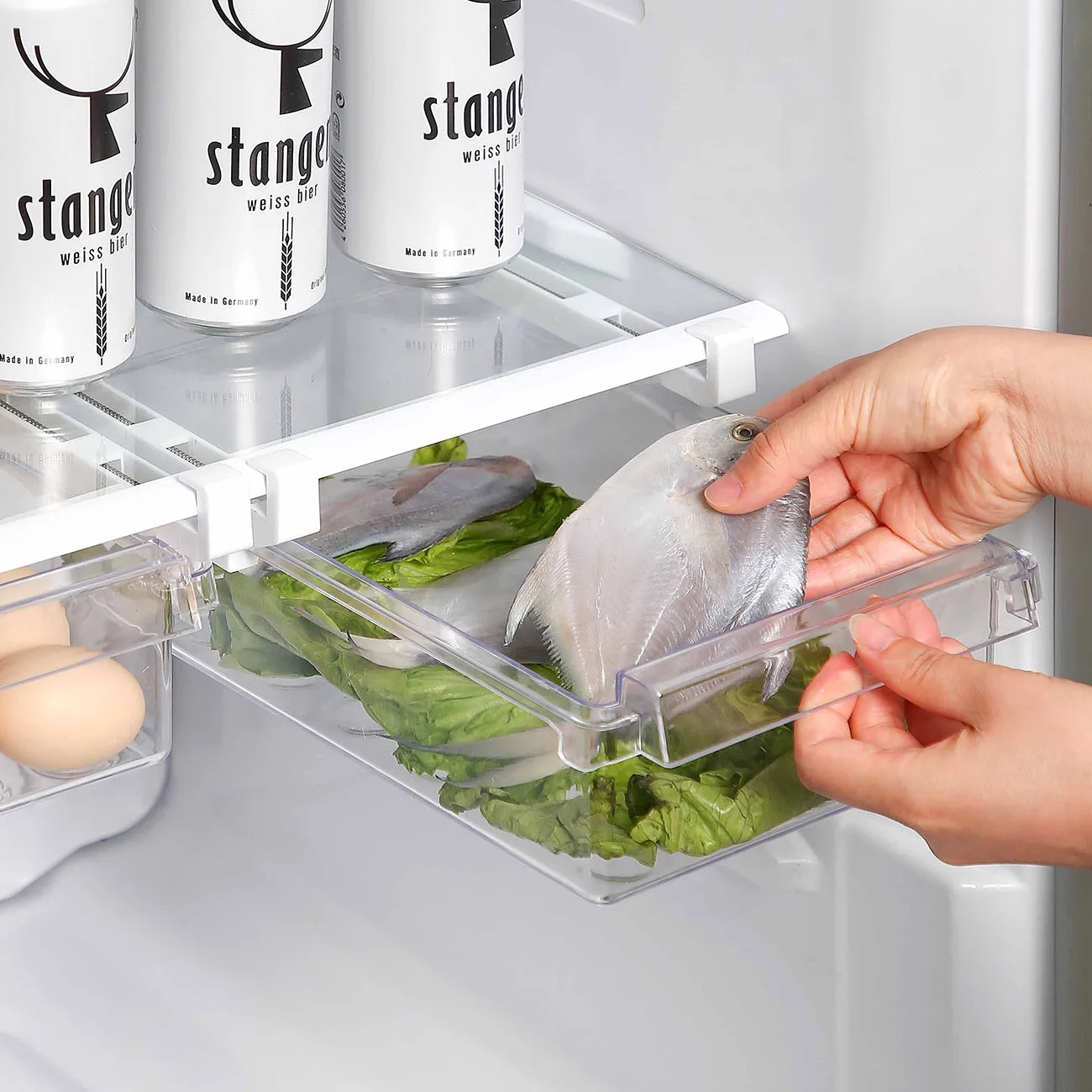 

Refrigerator Drawer Type Egg Storage Box Special Hanging Plastic Box Refrigerator Freezer Organizer Box