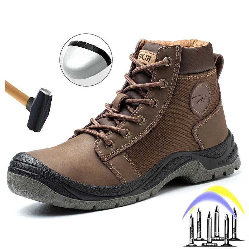 

Мужские защитные ботинки с металлическим носком, неразрушаемые рабочие ботинки со стальным носком, дышащие кроссовки, рабочая обувь, военн...