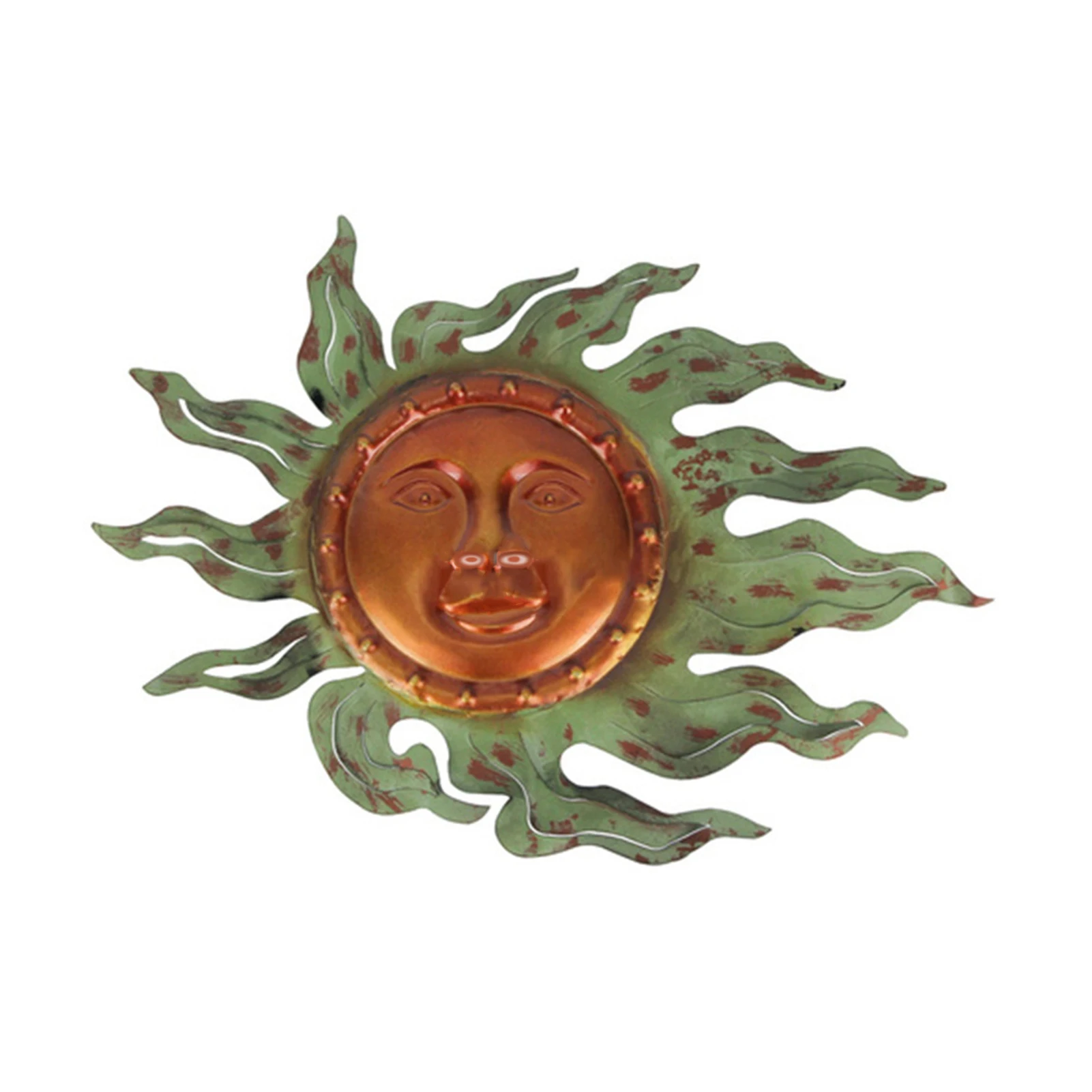 

Sun Face Decoration Metal Art Sun Sculpture Wall Hanging Decor Wrought Iron Garden Porch Living Room Ornament For Serviceable