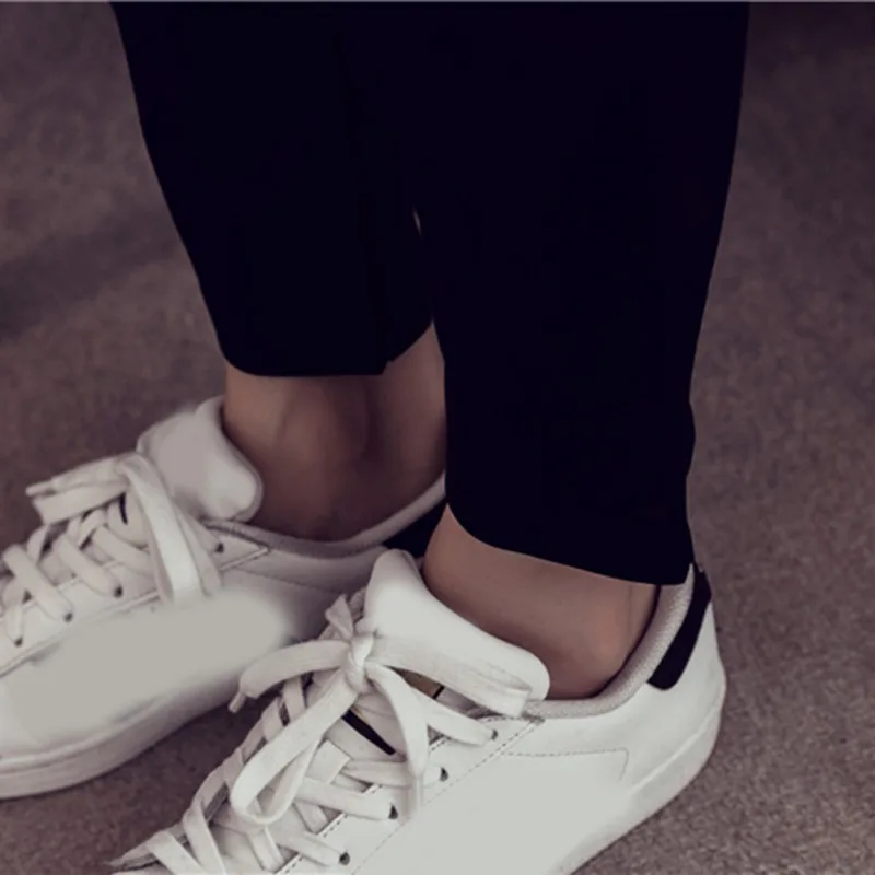 

Women Sweatpants Warm Comfy Harem Mid Waist Elastic Solid Color Loose Straight Casual Nine Pants Womens Trousers W3