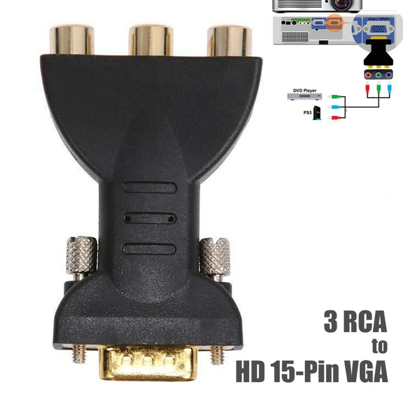 Комплект из 2 предметов 3 RCA выход RGB Женский HDMI к DVB T 15 Pin VGA Стиль компонентное
