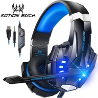 KOTION EACH Gaming Headset Casque Deep Bass Stereo Game Headphone with Microphone LED Light for PS4 Laptop Gamer