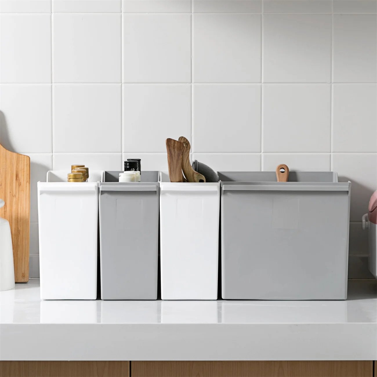 

Cabinet storage basket multifunctional kitchen supplies organizer plastic storage box household