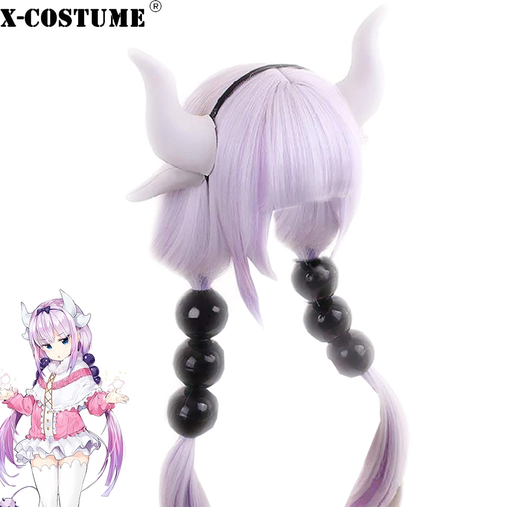X COSTUME Miss Kobayashi's Dragon Maid Kanna Kamui парик светильник Фиолетовый Высокая температура