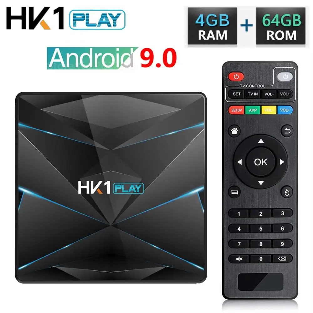HK1 Play Android 9,0 ТВ-приставка Amlogic S905X2 Четырехъядерный 4 ГБ ОЗУ 32 Гб 64 Гб ПЗУ медиаплеер H.265 4K HD Смарт-приставка 2 Гб 16 Гб