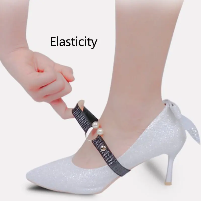 

1Pair Women Shoelace For High Heels Adjustable Elastic Shoe Strap Belt Ankle Holding Anti-Skid