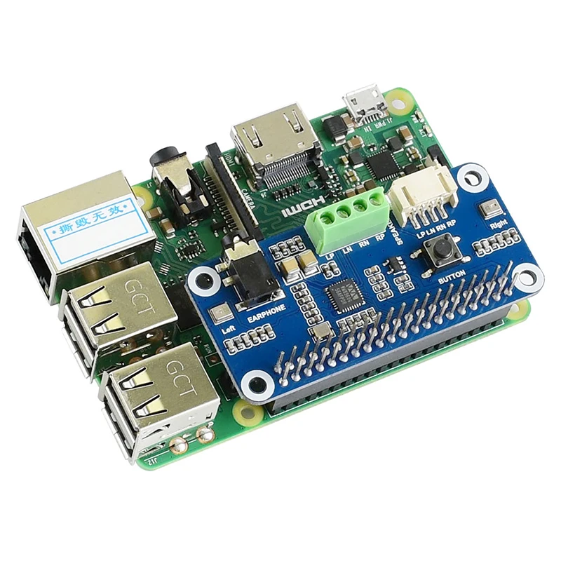 Raspberry Pi 4 hi-fi Sound шляпа "карта" WM8960 стерео кодирование декодирование привода