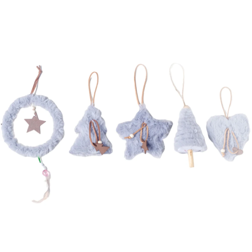 5Pcs Decoration Christmas Tree Easy Install Party Kids Bedroom Pendant Hanging Ornament Balcony Gift Car Plush Home DIY | Дом и сад