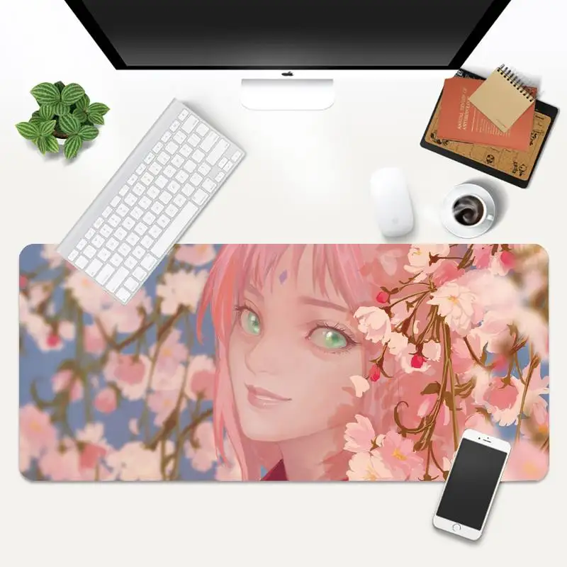 

pink Japanese anime gamer play mats Mousepad Animation XL Large Gamer Keyboard PC Desk Mat Takuo Tablet Mousepads