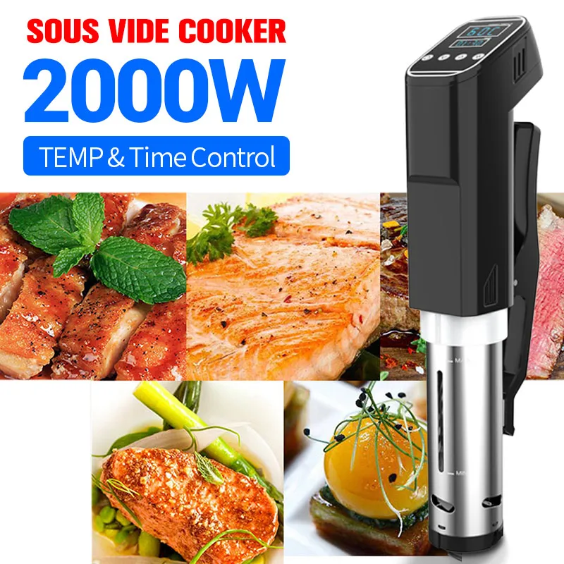 

15L 2000W Vacuum Slow Sous Vide Food Cooker Powerful Immersion Circulator Machine LCD Digital Timer Display Stainless Steel