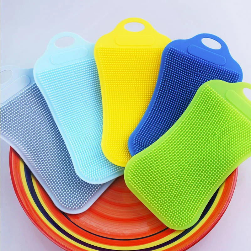 

3-in-1 Multi-Functional Sponge Magic Unlimited Silicone Scraper Handhold Cleaning Brushes Kitchen Dish Washing Scraper