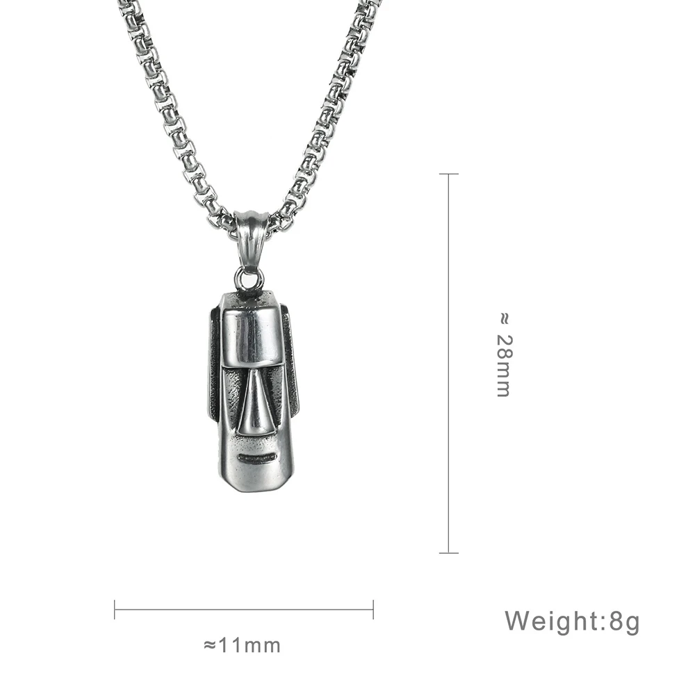 Ожерелье из нержавеющей стали с изображением пасхального острова