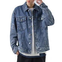 jeans men jacket jean homme jacket jeans homme jean jacket men denim jacket streetwear outerwear coat casual fashion 2021 blue