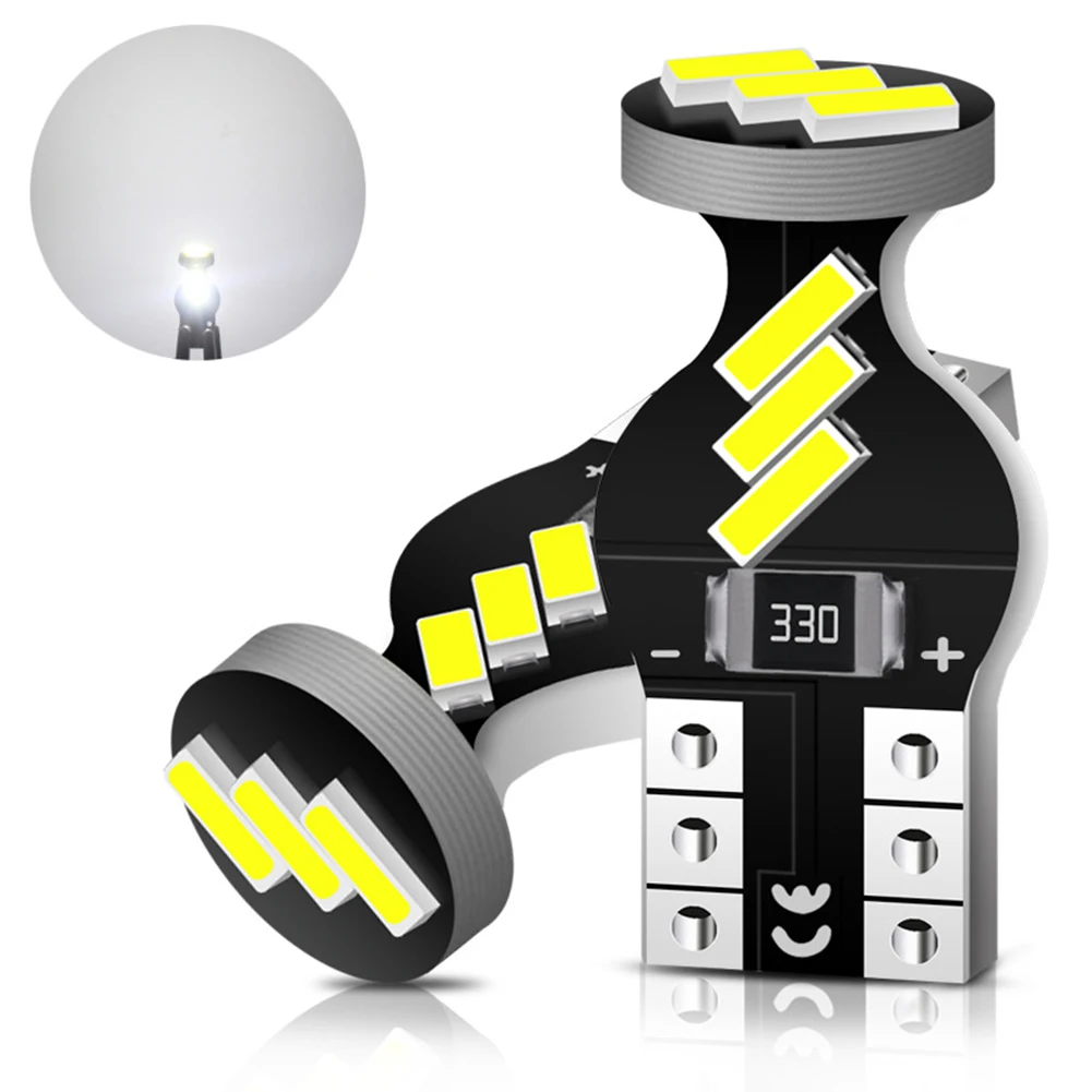 

10PCS T10 W5W 4014 9SMD Canbus Error Free Xenon White LED Wedge Light Bulb for Map Dome Courtesy Side Marker License Plate Light