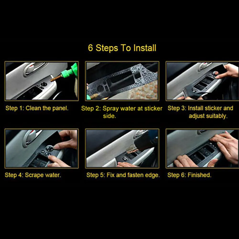

Auto Decal Sticker Kit Trim Wrap Carbon Fiber Dash Decoration Interior