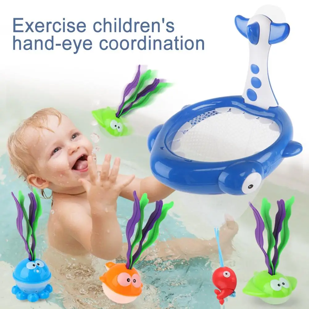 Милая Акула рыболовная сеть ловля животных водоросли модель Детская ванна игра в